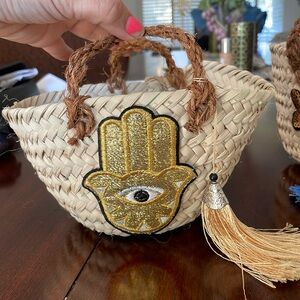Mini handmade rattan beach/pool bag